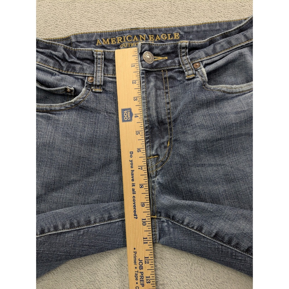 American Eagle Mens Original Straight Extreme Flex Jeans Blue 32x34 Medium Wash - Picture 9 of 13
